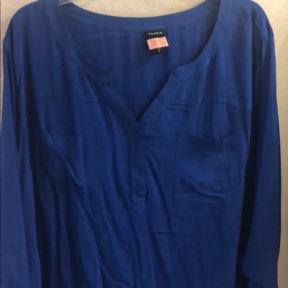 Royal Blue Flowing Shirt from Torrid